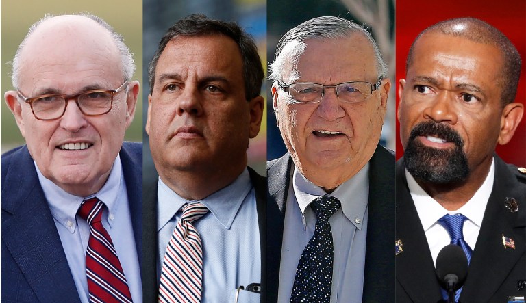 A list of people Trump should avoid picking as James Comey's replacement: Rudy Giuliani, Chris Christie, Sherrifs Joe Arpaio and David Clarke. (AP Photo/Julio Cortez)
