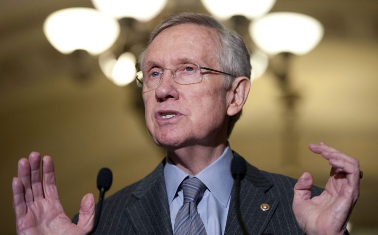 The âGang of Eightâ immigration reform bill could be up for a vote before the full Senate by the first week of June, Majority Leader Harry Reid said Thursday. (AP Photo/Cliff Owen)