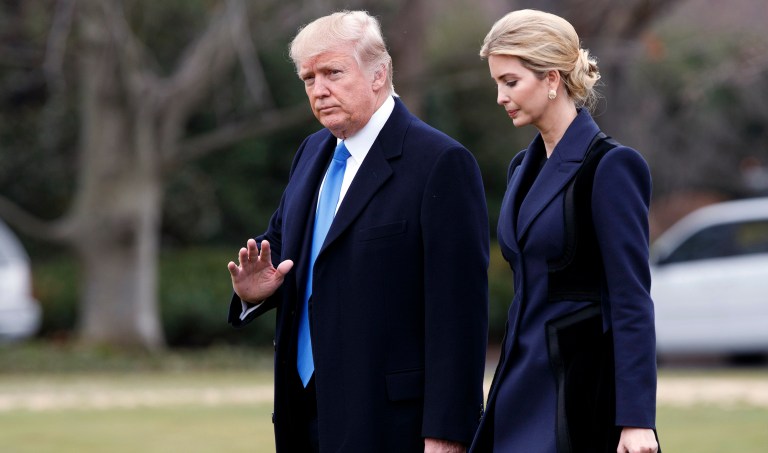 President Trump complimented his daughter, Ivanka Trump, on Saturday for taking in stride the news coverage she received this week.