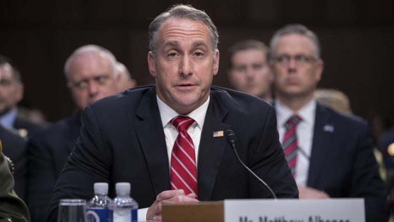 U.S. Immigration and Customs Enforcement Executive Associate Director of Enforcement And Removal Operations Matthew Albence, testifies as the Senate Judiciary Committee holds a hearing on the Trump administration's policies on immigration enforcement and family reunification efforts, on Capitol Hill in Washington, Tuesday, July 31, 2018. 