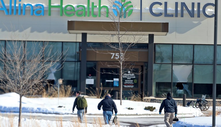 Scene of a multi shooting at an Allina Health Clinic Tuesday in Buffalo.