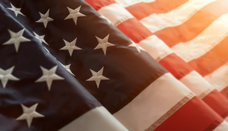Close up of American flag