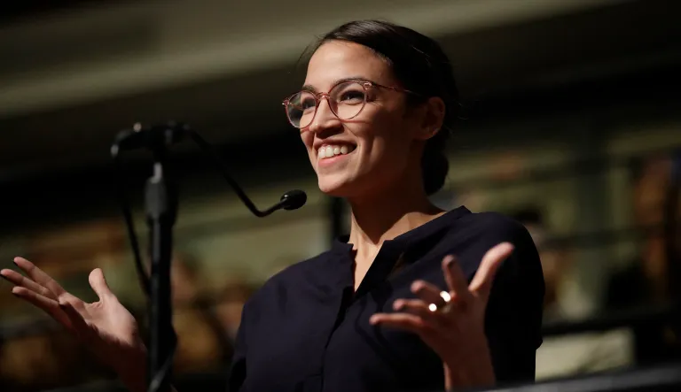 Democrat Alexandria Ocasio-Cortez, who won her bid for a seat in the House of Representatives in New York's 14th Congressional District, at the Kennedy School's Institute of Politics at Harvard University, Thursday, Dec. 6, 2018.