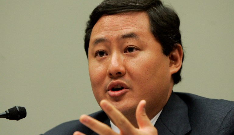 In this Thursday, June 26, 2008 photo, John Yoo, a law professor at the University of California at Berkeley, testifies on Capitol Hill in Washington.