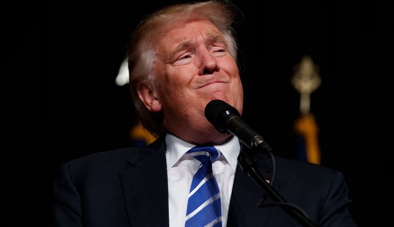 Republican presidential candidate Donald Trump speaks during a campaign rally, Thursday, July 28, 2016, in Cedar Rapids, Iowa. 