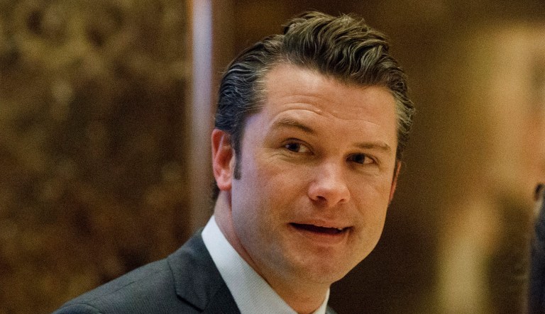 Pete Hegseth is seen.