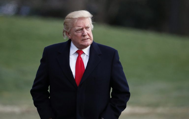 President Donald Trump walks to the White House after arriving on Marine One, Sunday, March 19, 2017, in Washington. Trump is returning from a trip to his Mar-a-Lago estate in Palm Beach, Florida.