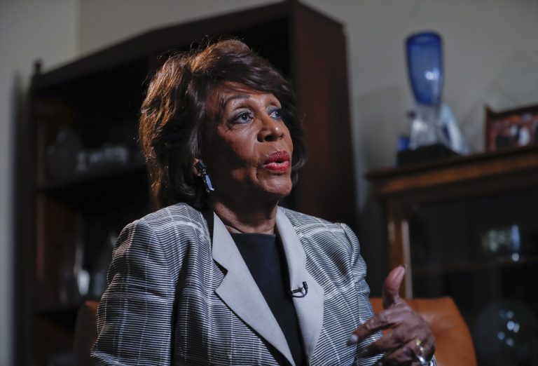 This photo taken on Thursday, March 23, 2017, shows Rep. Maxine Waters, D-Calif., as she speaks during her interview with the Associated Press at her congressional office on Capitol Hill in Washington. Waters has served in Congress for a quarter-century. Now sheâs turned into the passionate voice of resistance against the Trump administration.