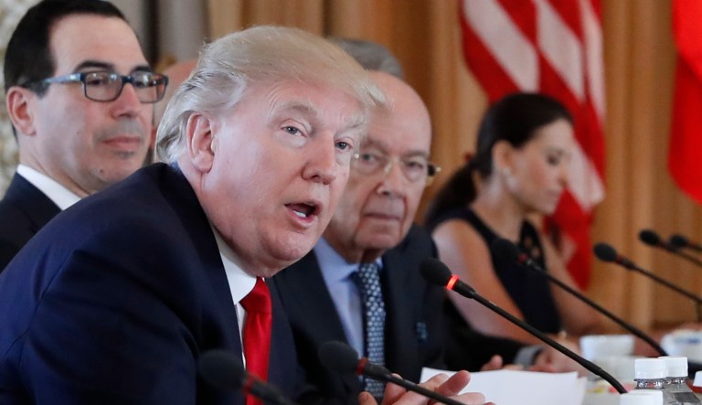 President Trump speaks during a bilateral meeting with Chinese President Xi Jinping at Mar-a-Lago, Friday, April 7, 2017, in Palm Beach, Fla.