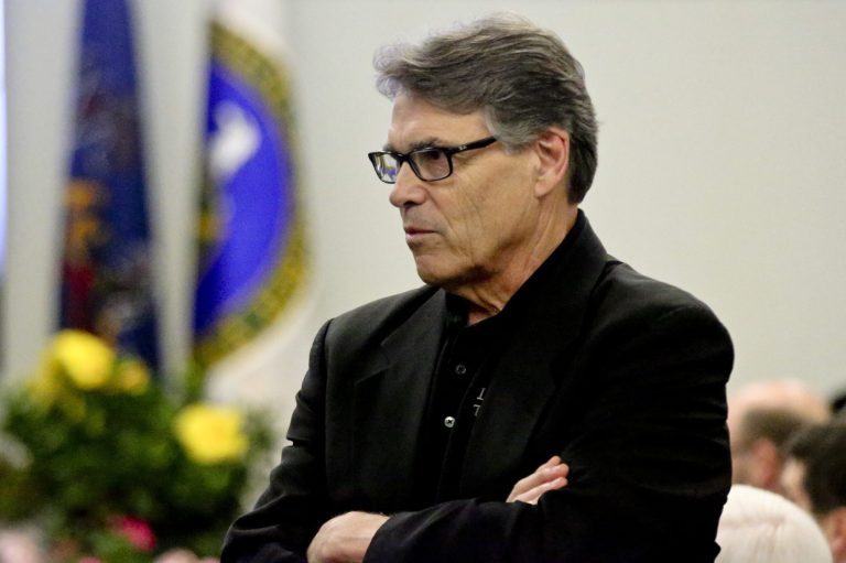 Department of Energy Secretary Rick Perry talks during an event.