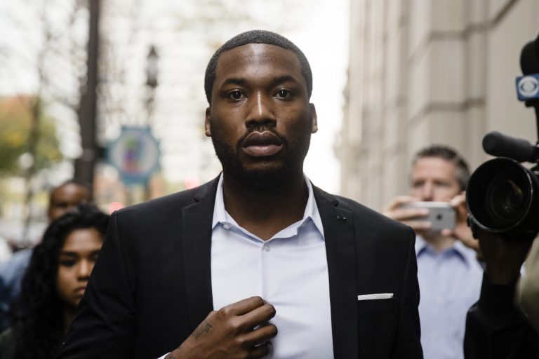 In this 2017 photo, rapper Meek Mill arrives at the criminal justice center in Philadelphia.