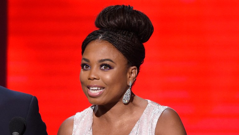 Jemele Hill presents the award for outstanding comedy series at the 49th annual NAACP Image Awards.
