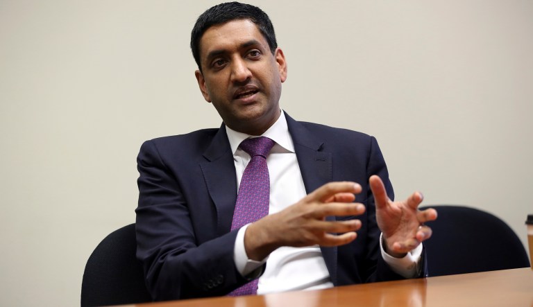 U.S. Rep. Rohit 'Ro' Khanna, from California's 17th Congressional District centered in Santa Clara and other parts of California's Silicon Valley, is interviewed in Los Angeles Friday, Jan. 26, 2018.