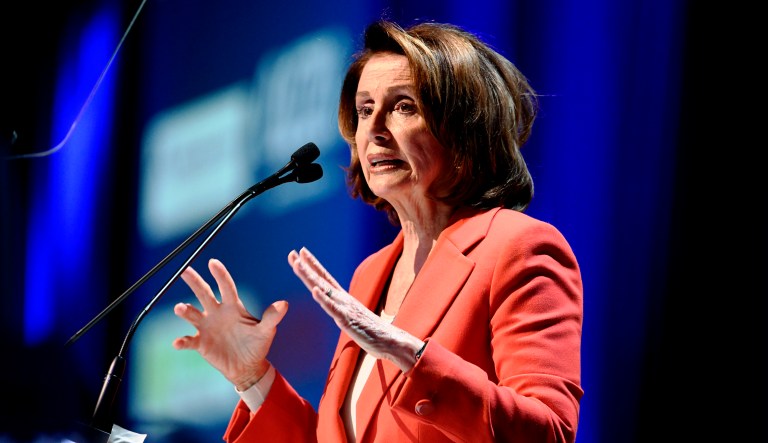 House Minority Leader Nancy Pelosi, D-Calif., speaks at an event.