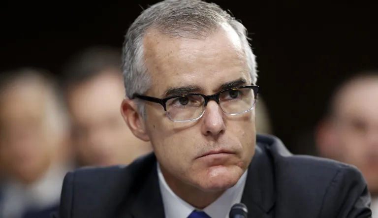 In this June 7, 2017, photo, FBI acting director Andrew McCabe listens during a Senate Intelligence Committee hearing about the Foreign Intelligence Surveillance Act, on Capitol Hill in Washington.