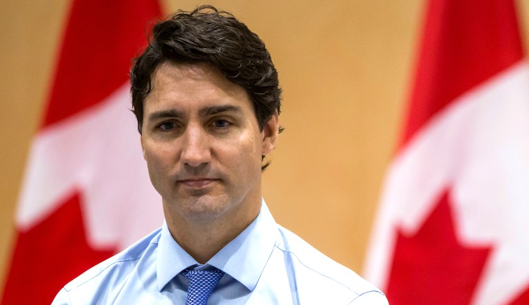 Prime Minister Justin Trudeau appears at a meeting near Chilliwack, British Columbia, Canada.