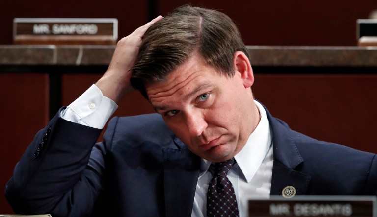 Rep. Ron DeSantis, R-Fla., listens during testimony during a joint House Committee on the Judiciary and House Committee on Oversight and Government Reform hearing on Capitol Hill, June 19, 2018.