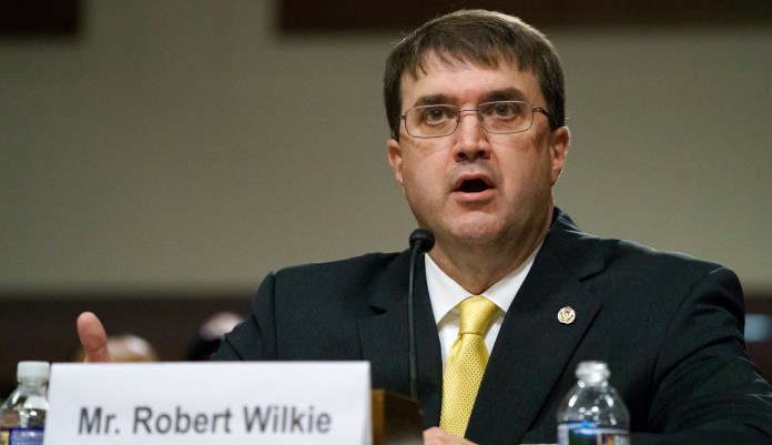 Robert Wilkie of the Department of Veterans Affairs speaks during a hearing in D.C.