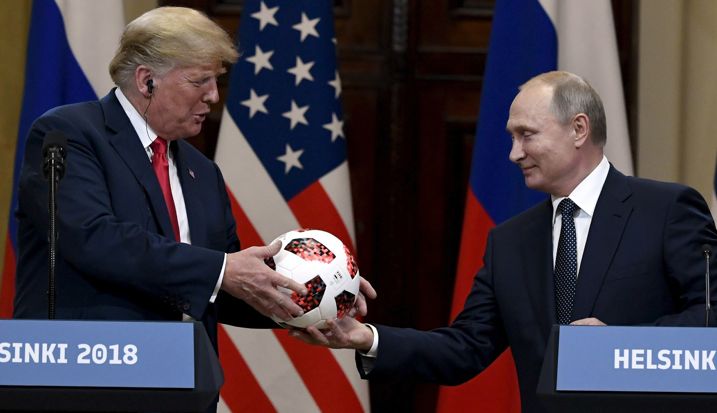 ‘The ball is in your court’ — Putin gives Trump a World Cup soccer ball
