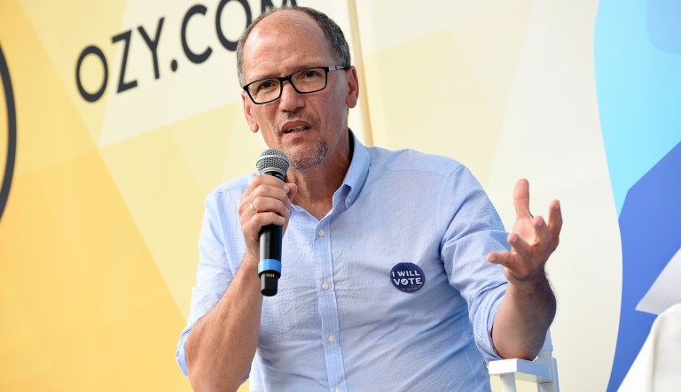 Chairman of the Democratic National Committee Tom Perez speaks at OZY Fest in Central Park on Saturday, July 21, 2018, in New York.