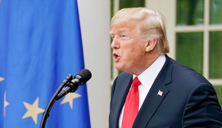 President Trump speaks at the White House in D.C.