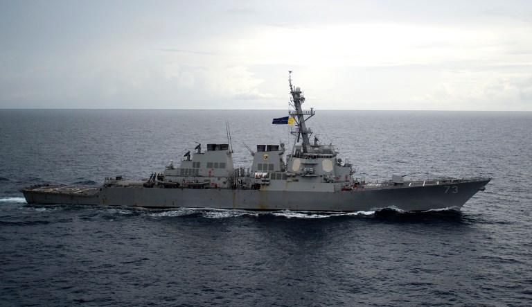 Guided-missile destroyer USS Decatur operates in the South China Sea.