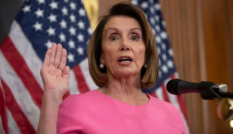 House Minority Leader Nancy Pelosi, D-Calif., meets with reporters on the day after the midterm elections as Democrats took back the House with a surge of fresh new candidates and an outpouring of voter enthusiasm ending eight years of Republican control, in Washington, Wednesday, Nov. 7, 2018. Pelosi says she's confident she will win enough support to be elected speaker of the House next year and that she is the best person for the job.