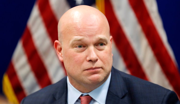 Acting Attorney General Matthew Whitaker speaks to state and local law enforcement officials at the U.S. Attorney's Office for the Southern District of Iowa in Des Moines, Iowa. 