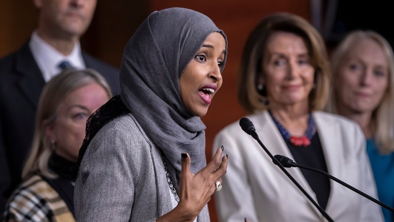 Rep. Ilhan Omar speaks about the party's legislative priorities.