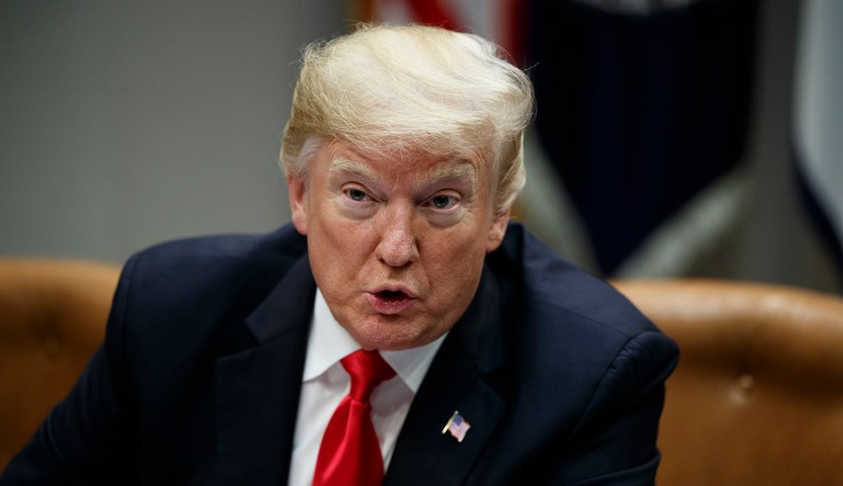 President Trump speaks during a roundtable discussion on the Federal Commission on School Safety report, in the Roosevelt Room of the White House, Tuesday, Dec. 18, 2018, in Washington.