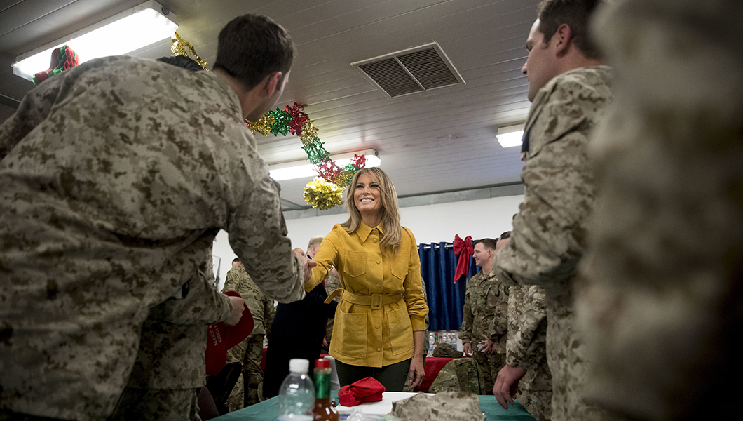 Melania Trump’s trip to Iraq marked first war zone visit by a first lady in over a decade