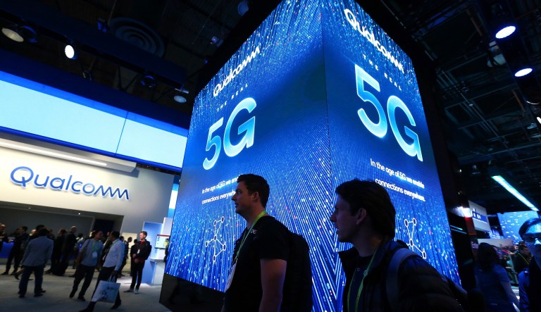 Qualcomm introduces their 5G mobile network at CES International Wednesday, Jan. 9, 2019, in Las Vegas. The Qualcomm 5G platform release is scheduled for later in 2019. 