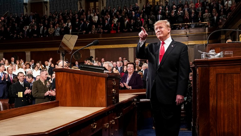 President Trump gives his State of the Union address to a joint session of Congress.