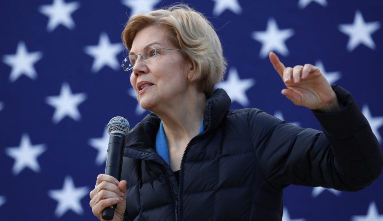Presidential candidate Sen. Elizabeth Warren, D-Mass., speaks at an organizing event Sunday, Feb. 17, 2019, in Las Vegas. 