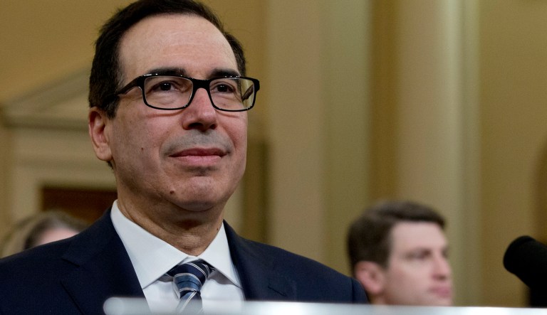 Treasury Secretary Steven Mnuchin testifies before the House Ways and Means Committee on FY'20 budget on Capitol Hill in Washington, Thursday, March 14, 2019. 