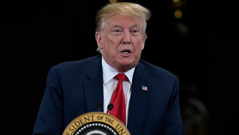 President Trump speaks at Nuss Truck and Equipment.