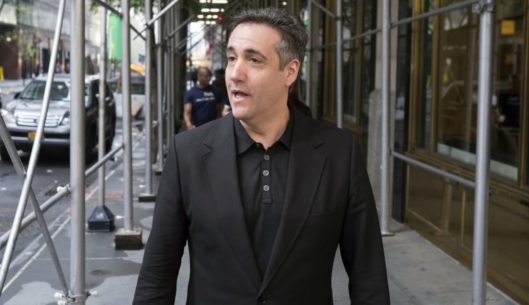 Michael Cohen, President Donald Trump's former personal attorney, stops to talk to a member of the media, Saturday, May 4, 2019, in New York. Cohen is scheduled to report to a federal prison on Monday, May 6, to begin serving a three-year sentence for campaign-finance violations, tax evasion, bank fraud, and lying to Congress. 