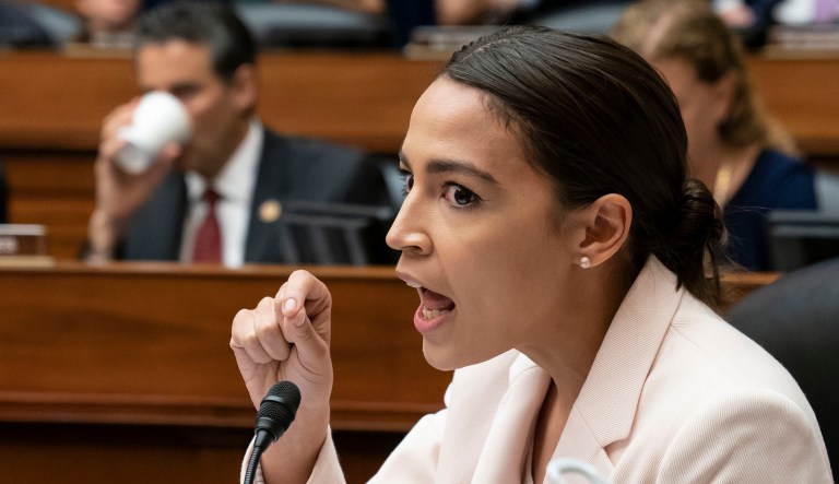 Rep. Alexandria Ocasio-Cortez, D-N.Y., makes an objection on Capitol Hill in Washington, Wednesday, June 12, 2019. 