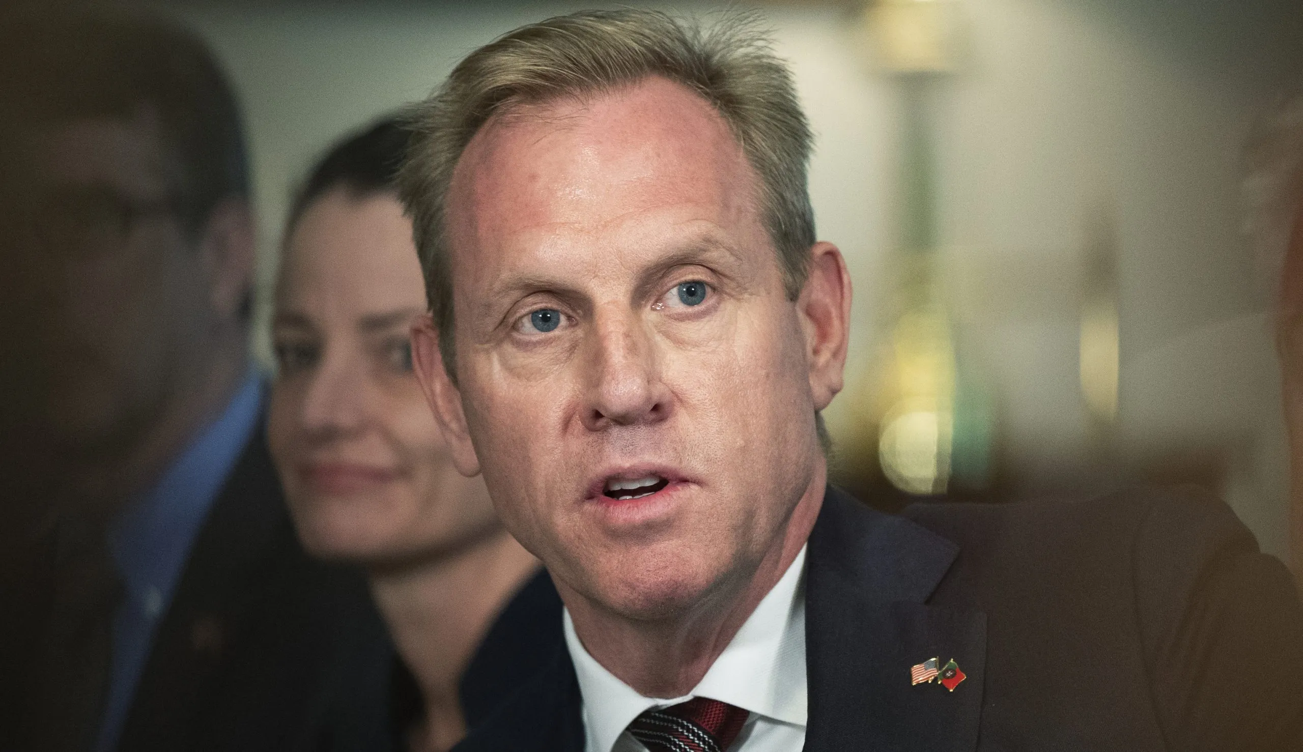 Patrick Shanahan said that son hit mother with baseball bat ‘in self-defense’
