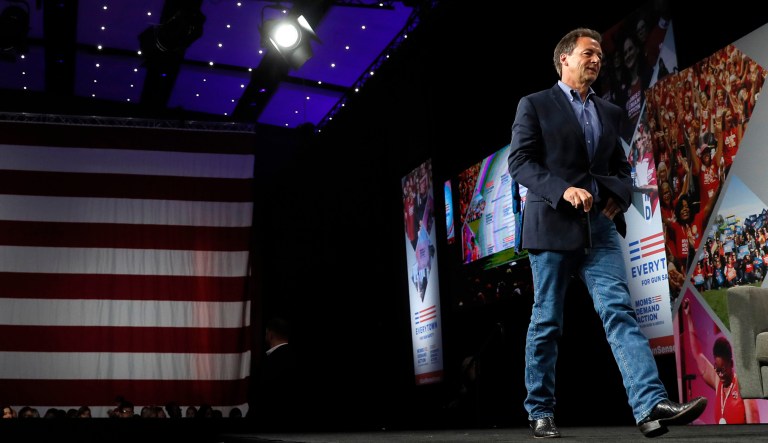 Democratic presidential candidate Montana Gov. Steve Bullock is seen.