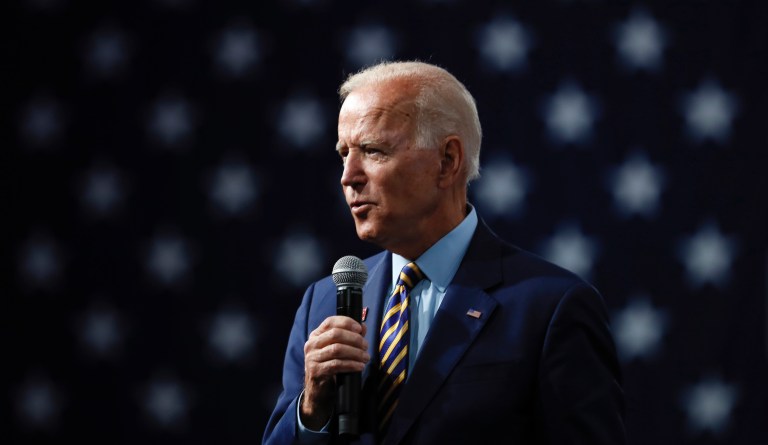 Democratic presidential candidate former Vice President Joe Biden speaks at the Presidential Gun Sense Forum, Saturday, Aug. 10, 2019, in Des Moines, Iowa.