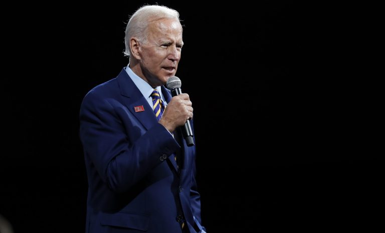 In this Aug. 10, 2019 photo, Democratic presidential candidate former Vice President Joe Biden speaks in Des Moines, Iowa. 
