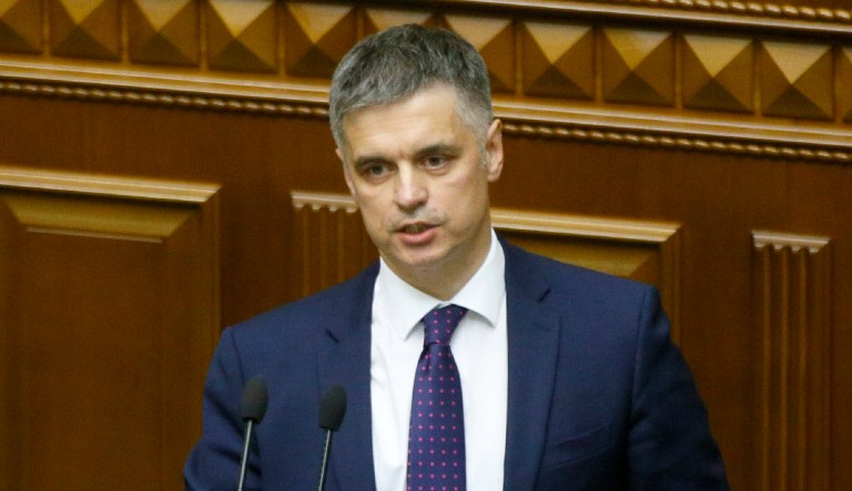 A newly elected Ukrainian Minister for Foreign Affairs Vadym Prystayko speaks.
