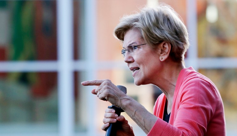 Democratic presidential candidate Sen. Elizabeth Warren, D-Massachusetts, is seen.