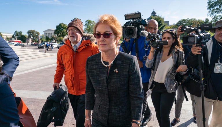 Former U.S. ambassador to Ukraine Marie Yovanovitch, arrives on Capitol Hill, Friday, Oct. 11, 2019, as part of the House impeachment inquiry into President Donald Trump.