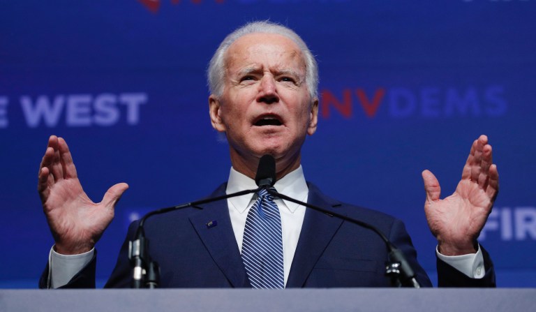 Former Vice President and Democratic presidential candidate Joe Biden speaks during a fundraiser for the Nevada Democratic Party, Sunday, Nov. 17, 2019, in Las Vegas.