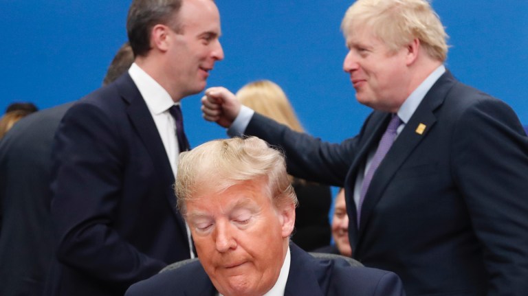 British Conservatives count blessings after Trump stays on message during visit