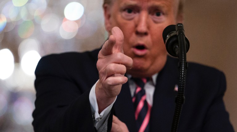 Trump fires starter gun on election campaign, condemning impeachment