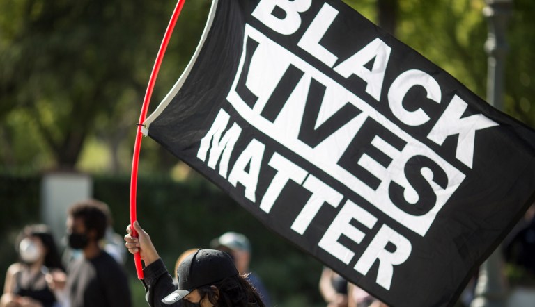 Black Lives Matter banner.