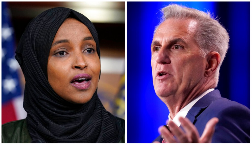 WATCH: Ilhan Omar reacts to Kevin McCarthy’s plan to pull her from committees